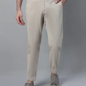 Men's Beige Solid Casual Jogger