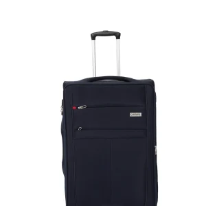 Unisex Navy Blue Fashion Soft Luggage Trolley Bag