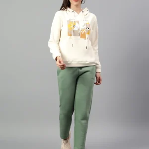 Women's Green Solid Winter Track Pant