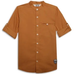 Boys Casual Yellow Full Sleeve with Tab  Shirt