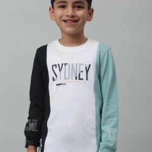 Boys Casual Navy Blue Full Sleeve  T-Shirt