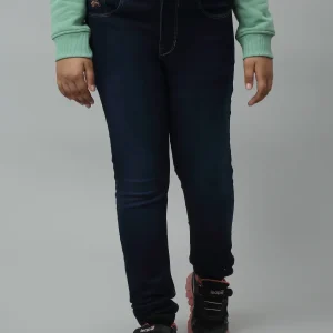 Girls Dark Blue Stretchable Denim Jeans