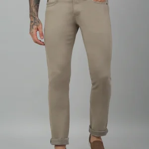 Men's Casual Flat front Stone  Trousers