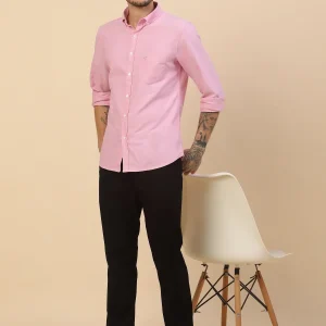 Casual Trouser for Men | Breathable & Soft with Color Fastness Regular Fit Cotton Blend Fabric Self Design Pattern Button Closure