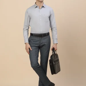 Formal Trouser for Men | Breathable & Soft with Color Fastness Regular Fit Terry Rayon Fabric Printed Pattern Button Closure