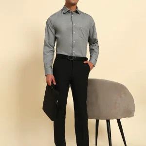Formal Trouser for Men | Breathable & Soft with Color Fastness Regular Fit Poly Viscose Fabric Solid Pattern Hook & Eye Closure