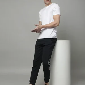 Track Pants for Men | Breathable & Soft with Color Fastness Regular Fit Fleece Solid Pattern Drawstring Closure