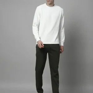 Track Pants for Men | Breathable & Soft with Color Fastness Regular Fit Fleece Solid Pattern Drawstring Closure